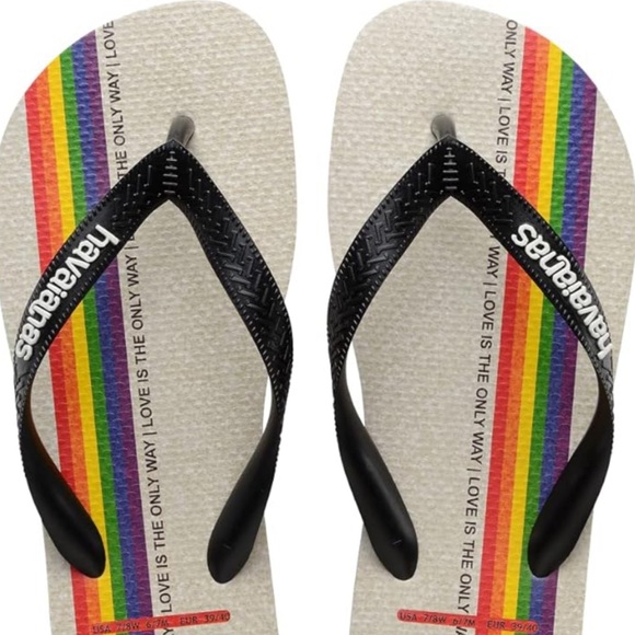 Havaianas Top Pride Love Is The Only Way Rainbow Rubber Flip Flops - Picture 5 of 6